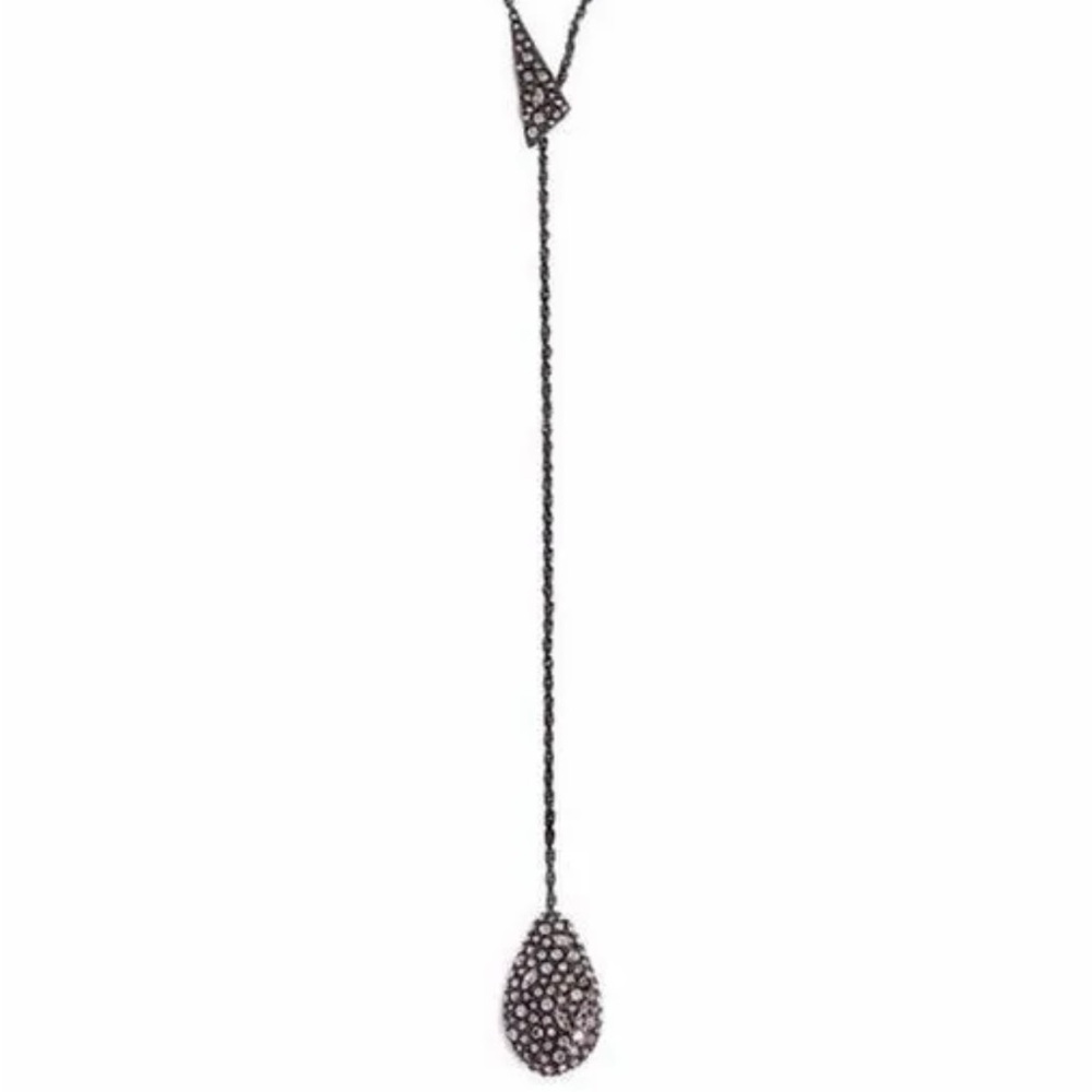 100% AUTHENTIC ALEXIS BITTAR Crystal Teardrop Lariat Necklace